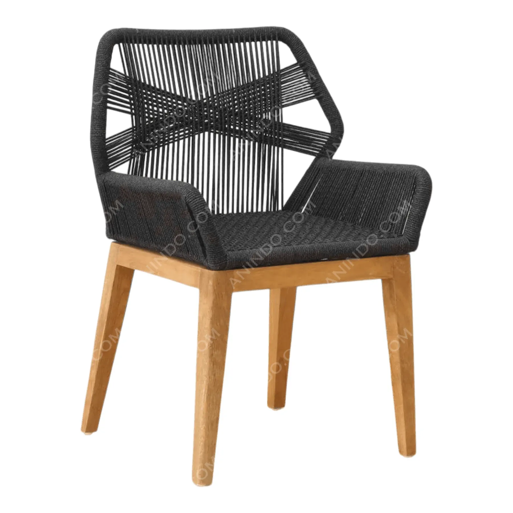 Marina Woven Rope Armchair (Black) - Image 2