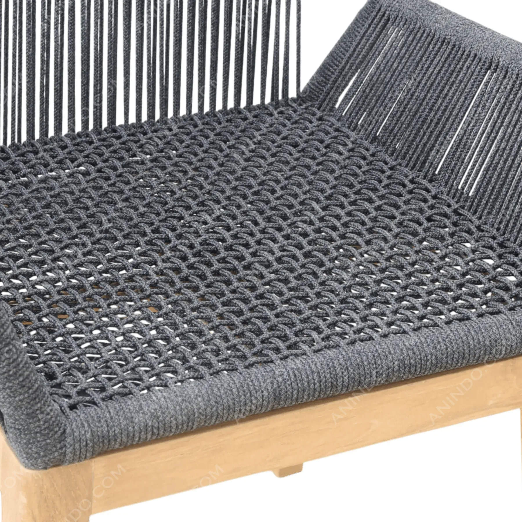 Marina Woven Rope Armchair (Black) - Image 4
