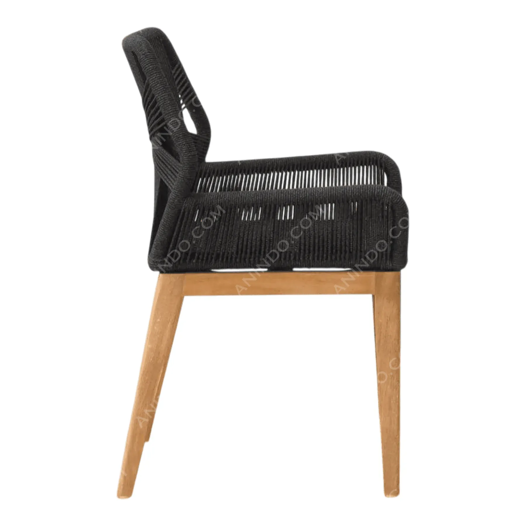 Marina Woven Rope Armchair (Black) - Image 5