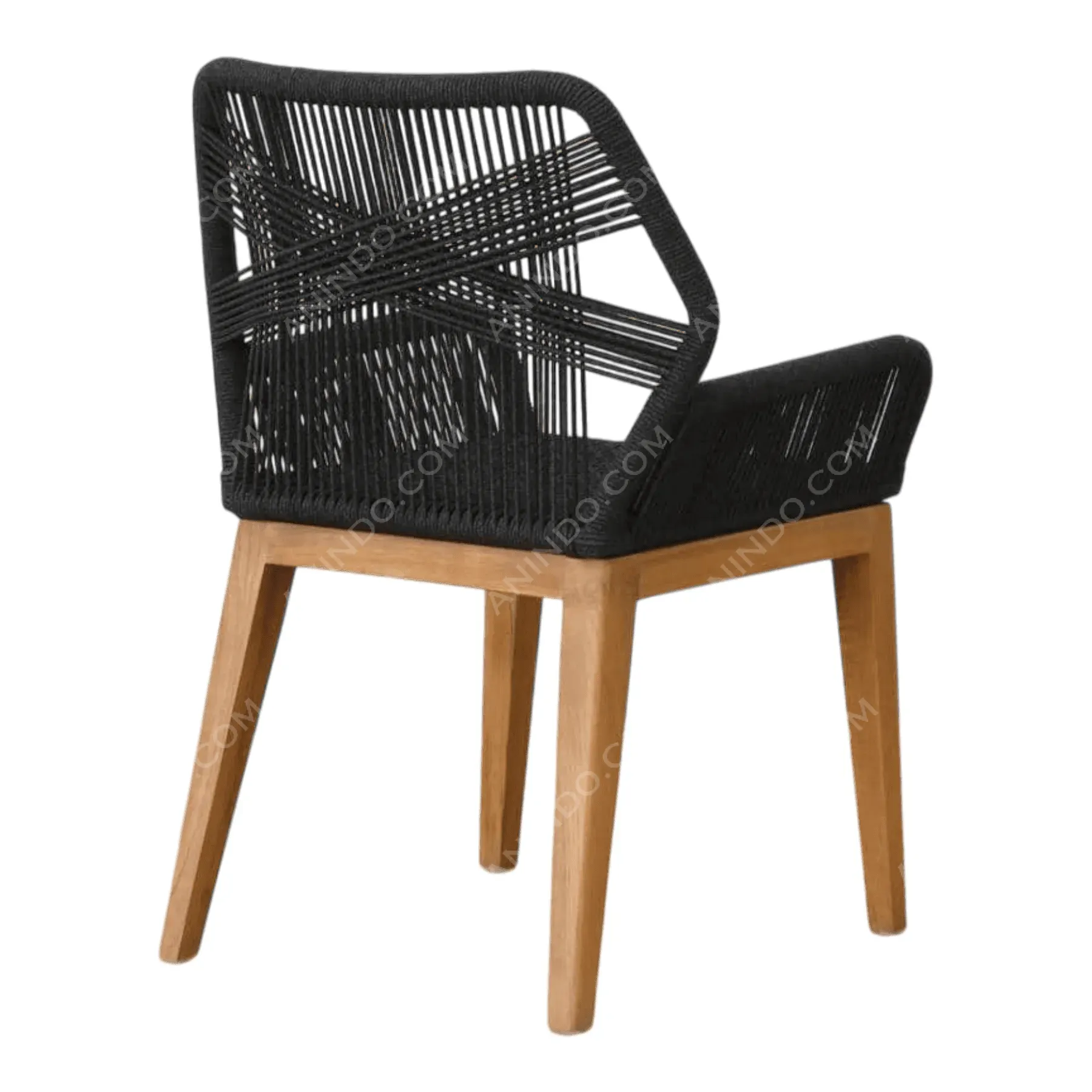 Marina Woven Rope Armchair (Black) - Image 7