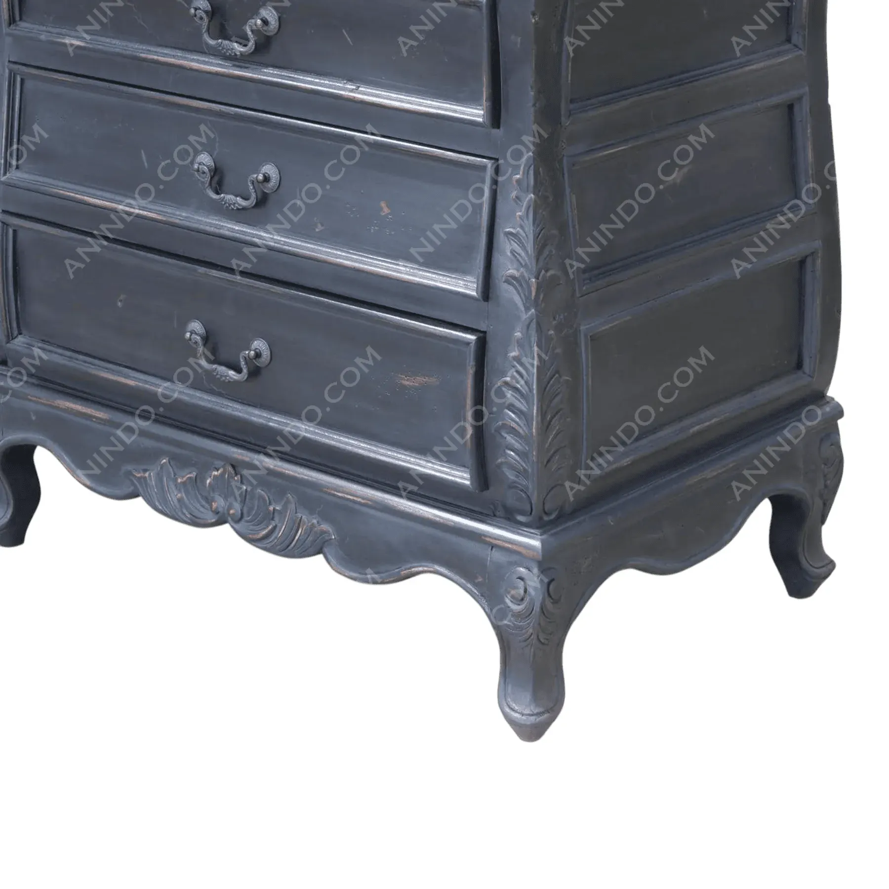 Versailles Ebonized Bombe Chest - Image 9