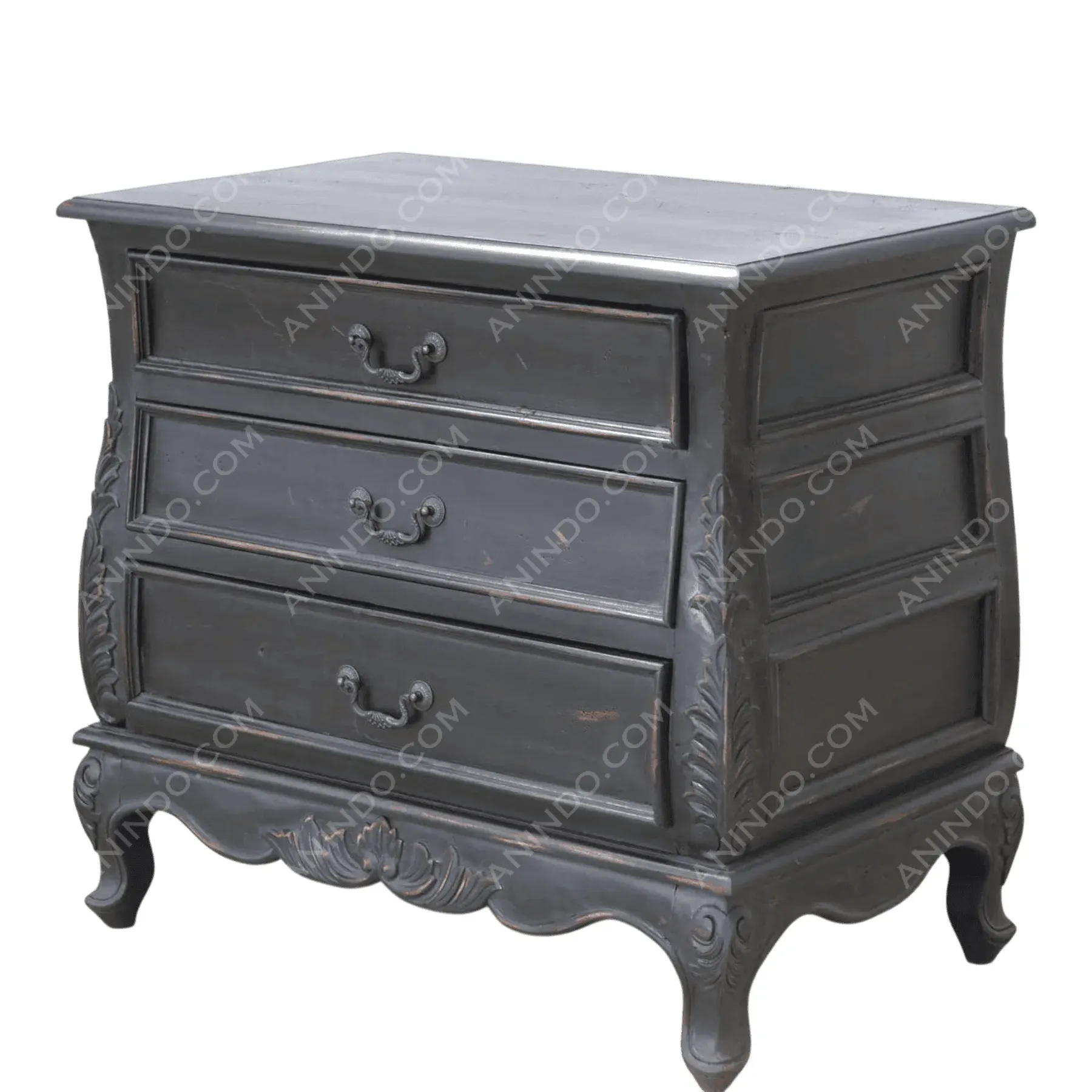 Versailles Ebonized Bombe Chest - Image 11