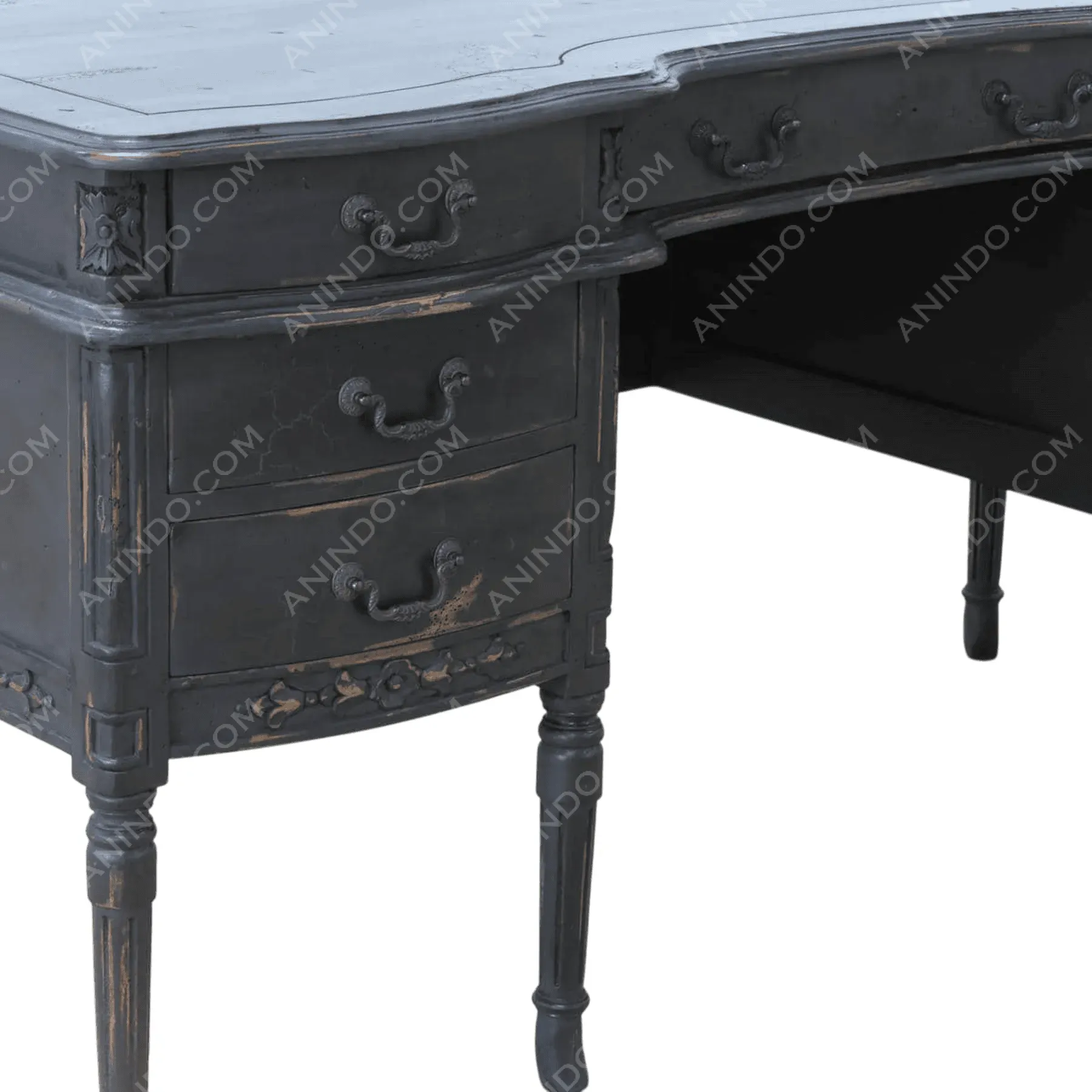 "Versailles" Distressed Executive Desk - Image 3