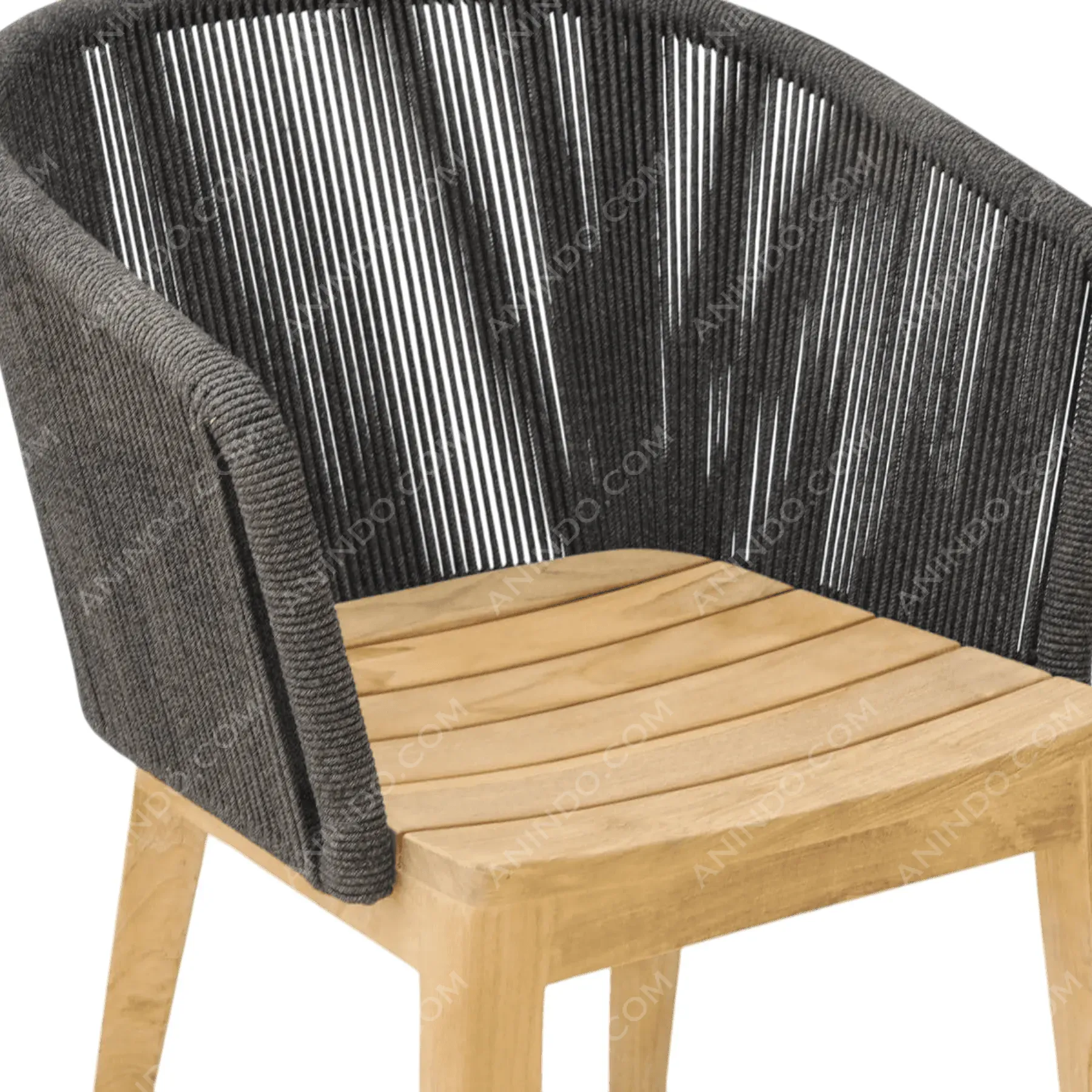 Kai Rope & Teak Chair (Nero) - Image 2