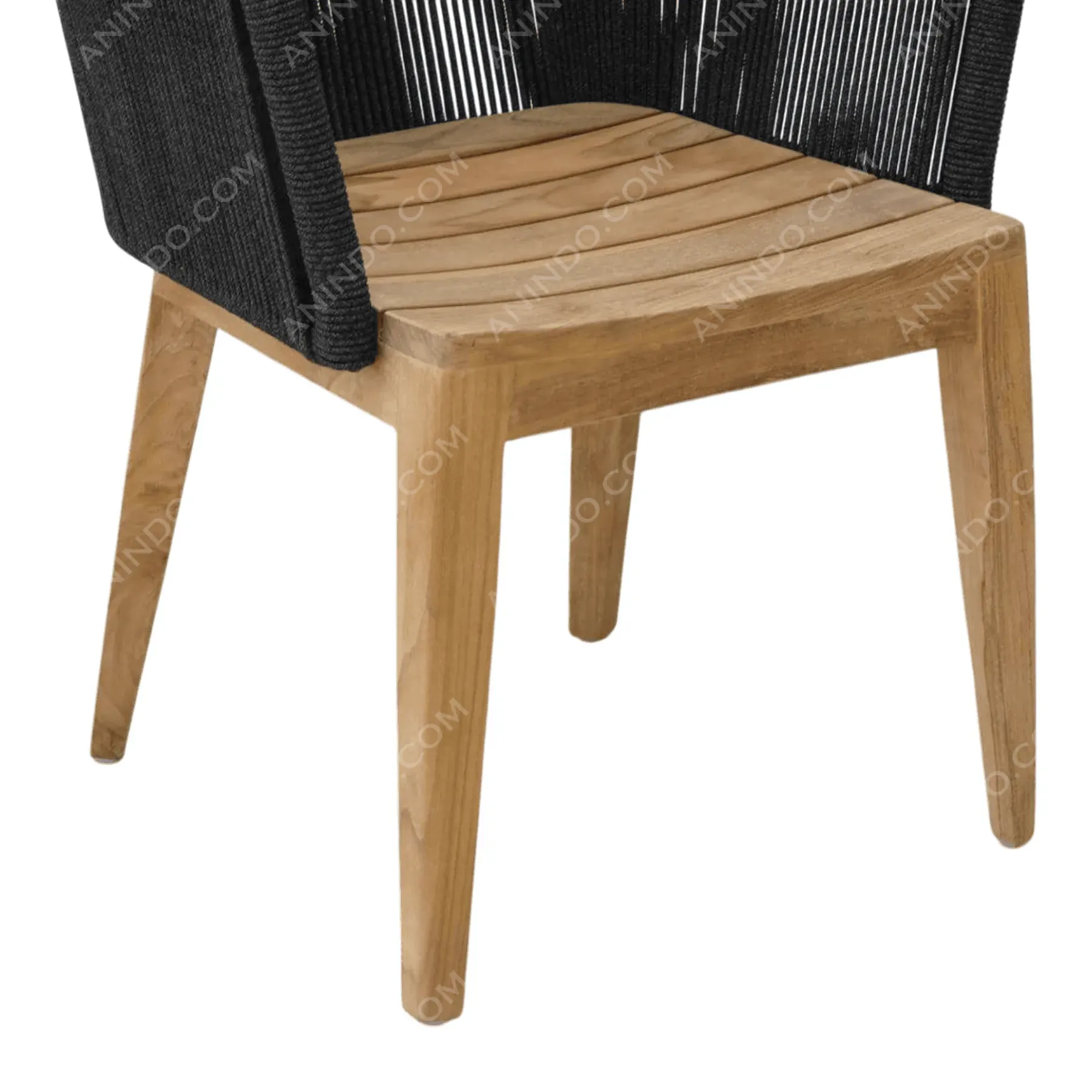 Kai Rope & Teak Chair (Nero) - Image 3