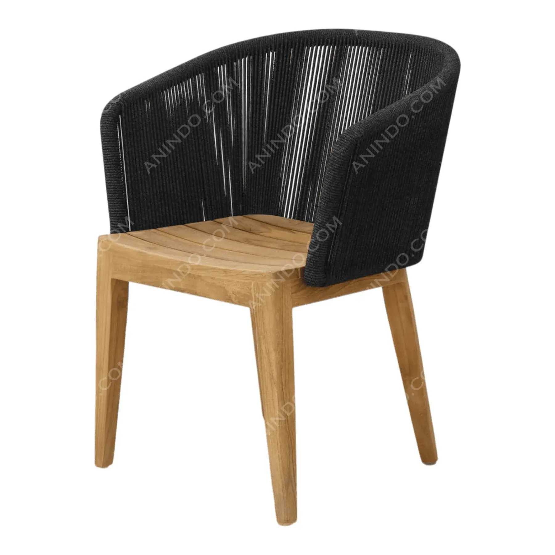 Kai Rope & Teak Chair (Nero) - Image 5