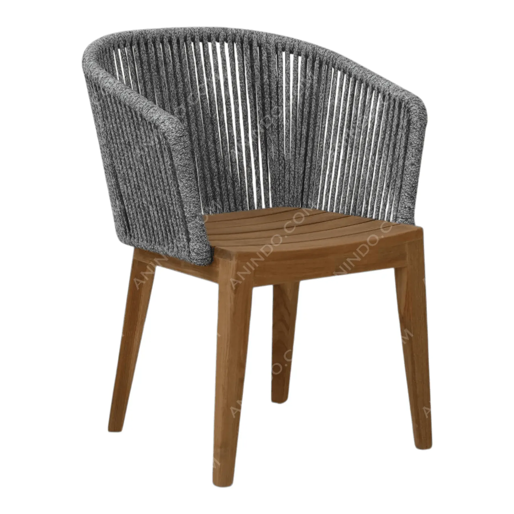 Kai Rope & Teak Chair (Charcoal) - Image 2