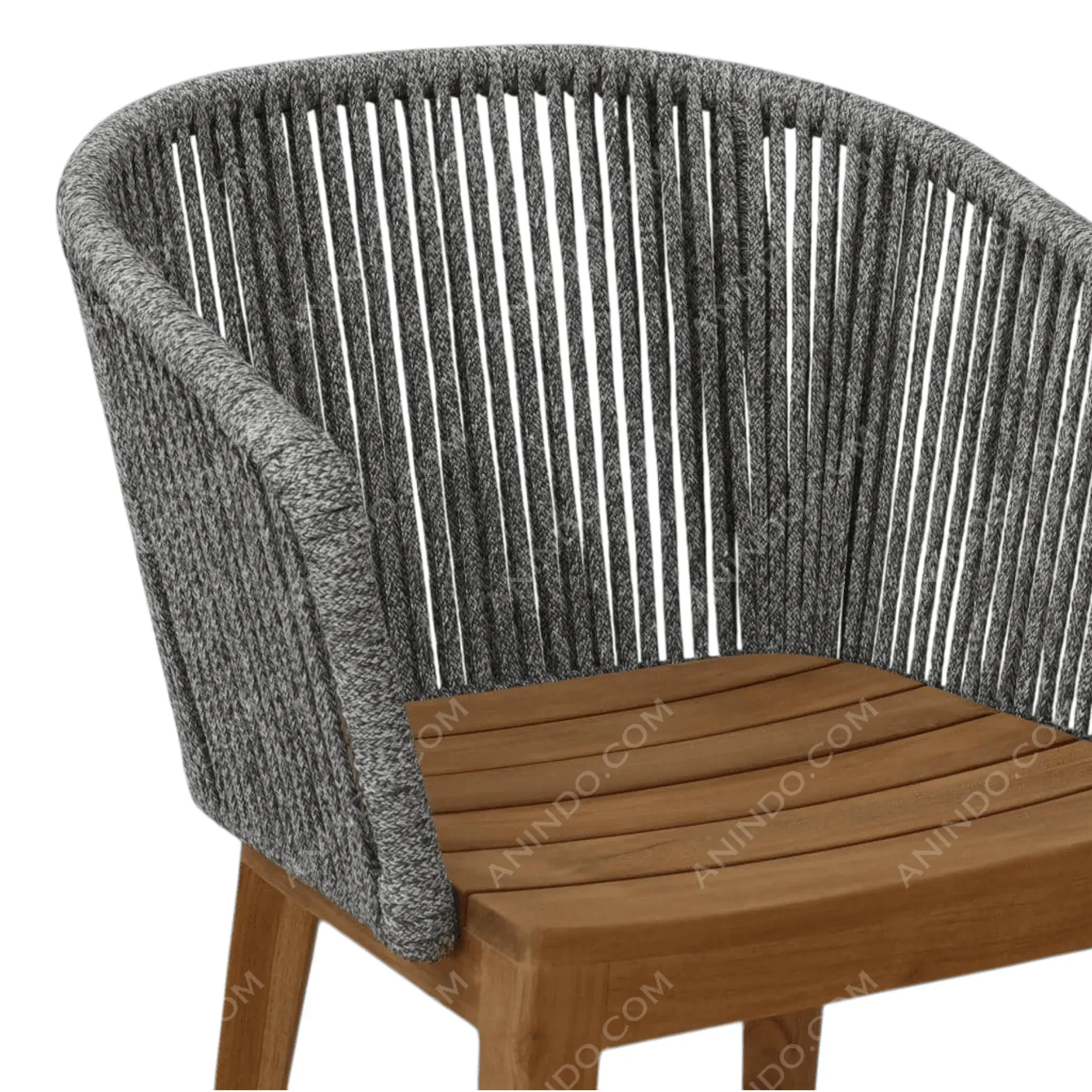 Kai Rope & Teak Chair (Charcoal) - Image 3