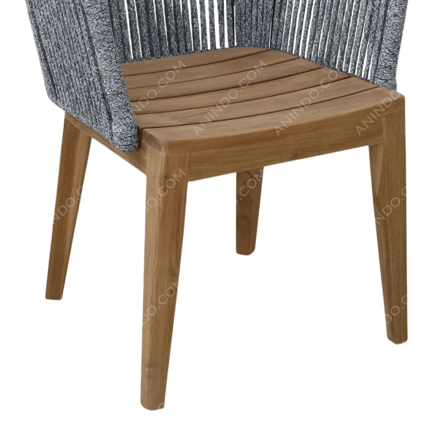 Kai Rope & Teak Chair (Charcoal) - Image 4