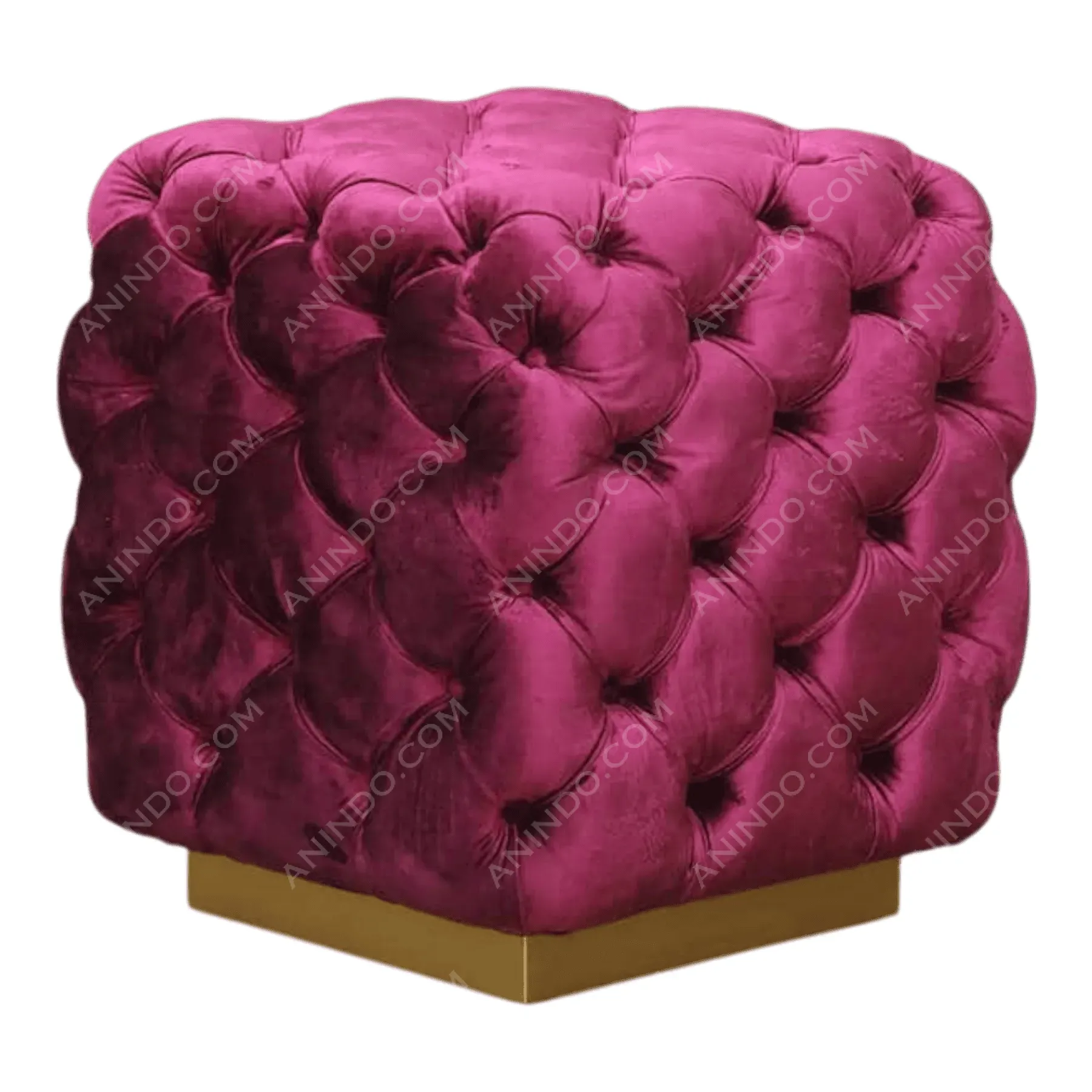 Luxe Tufted Cube Ottoman - Image 2