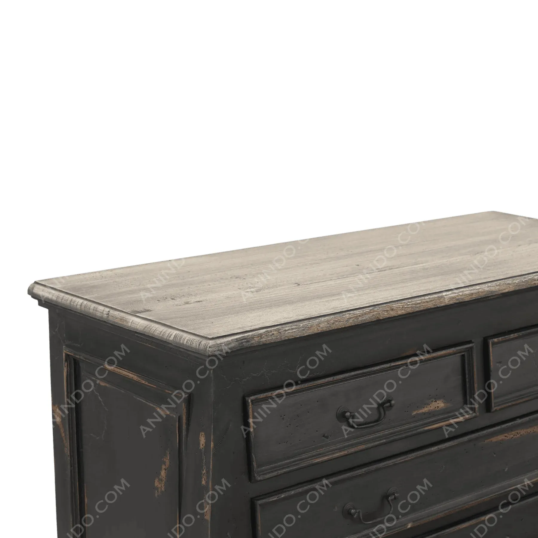 Bombé Distressed Dresser - Image 3