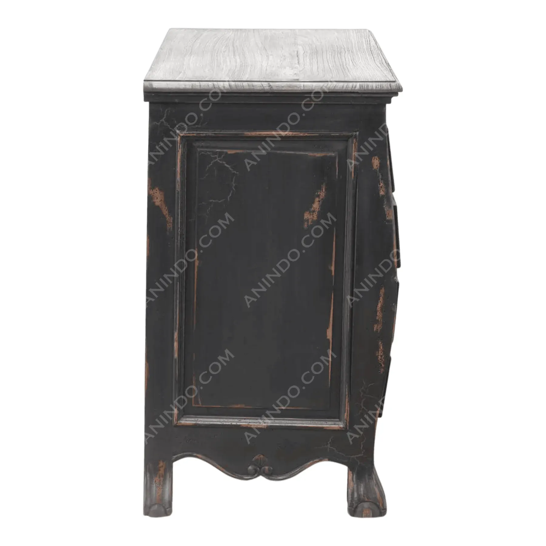 Bombé Distressed Dresser - Image 5