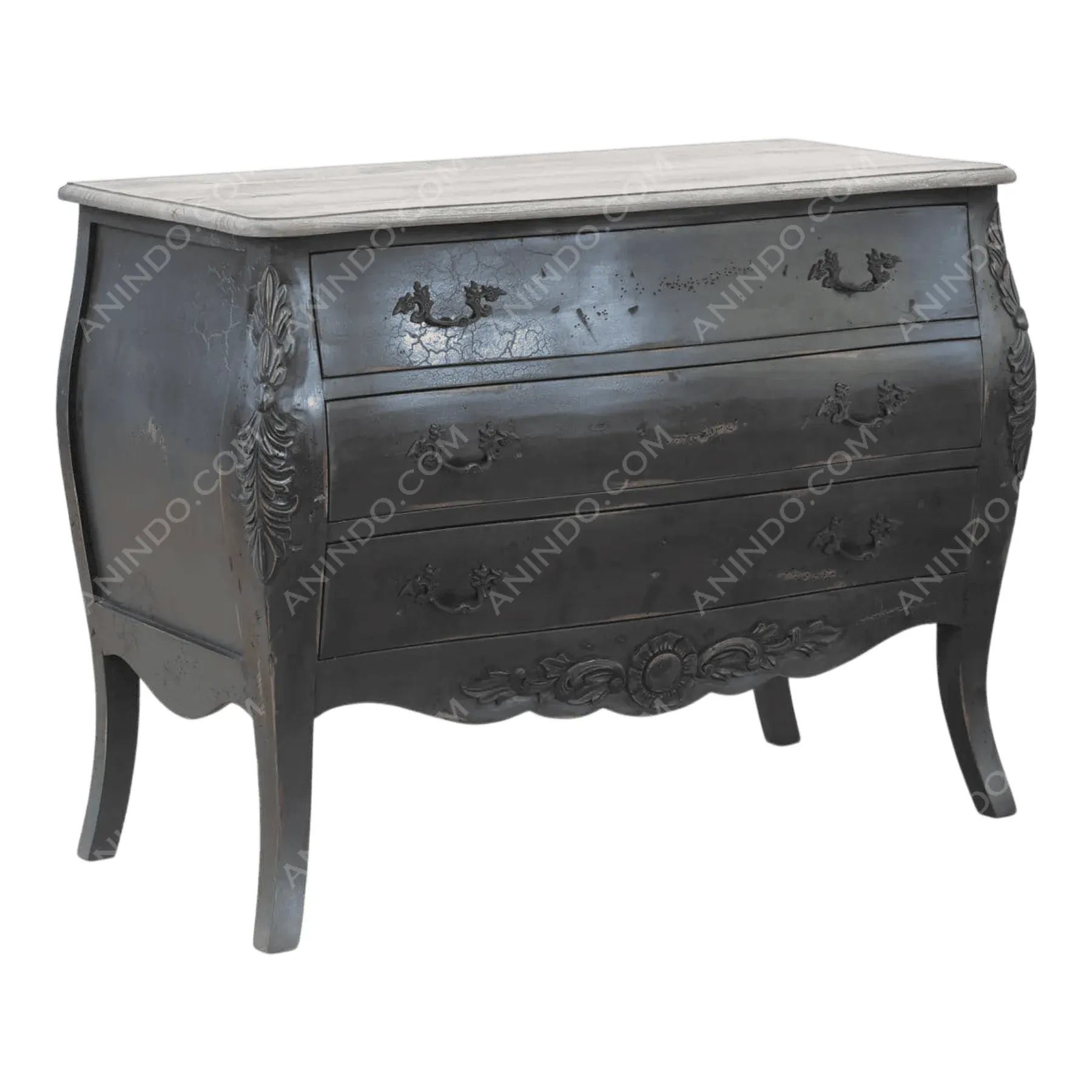 Dark Rococo Three-Drawer Chest - Image 2