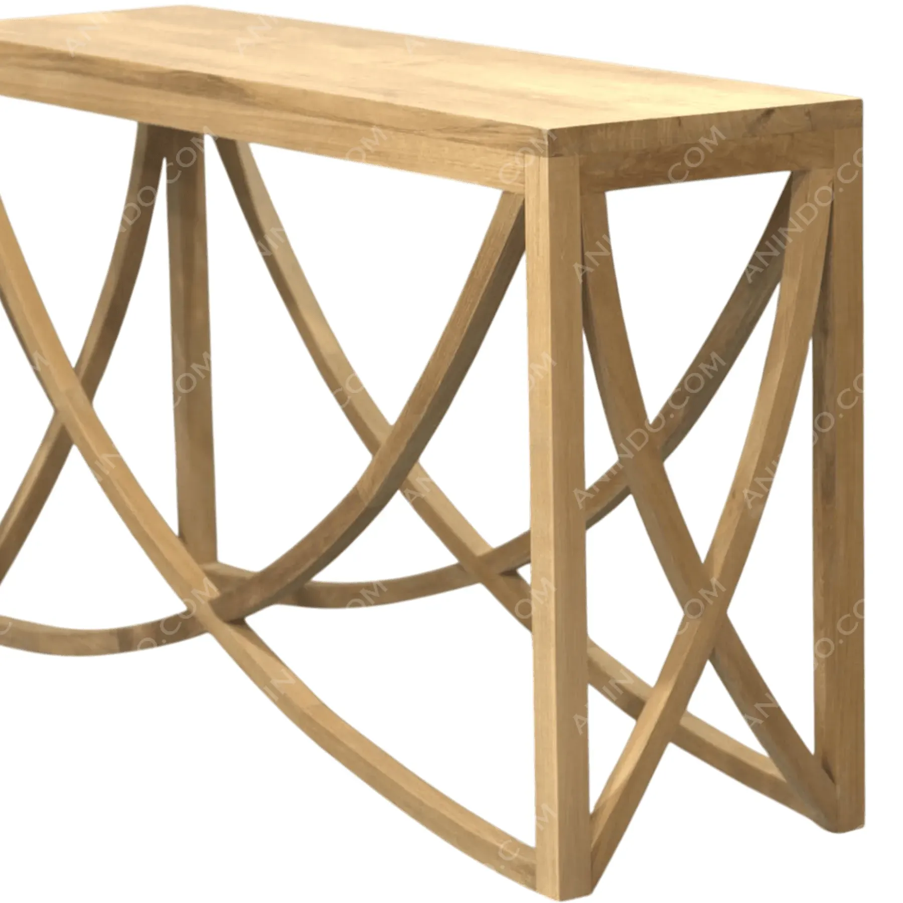 Arcadian Teak Cross-Console Table - Image 4