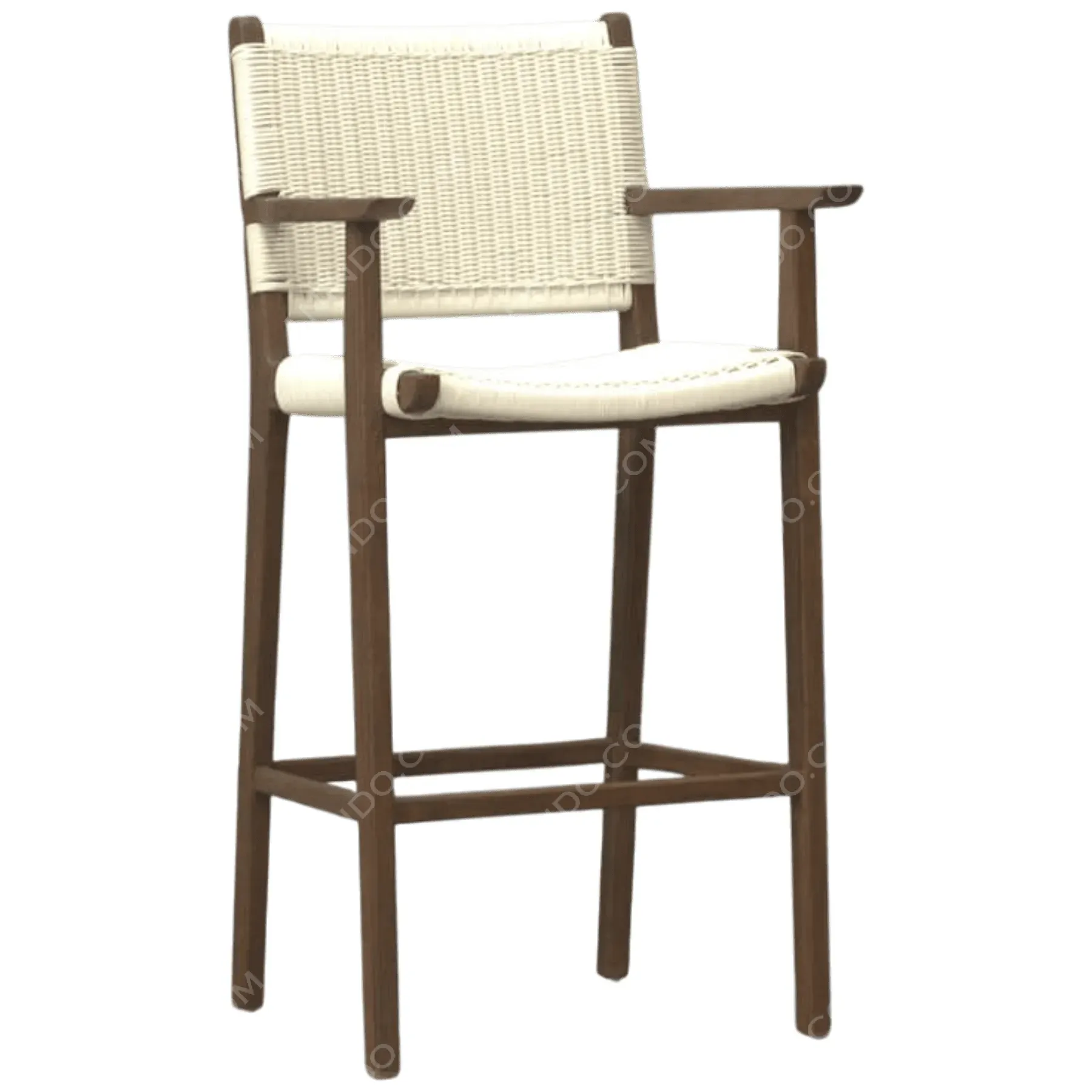 Lagos Woven Teak Bar Stool - Image 2