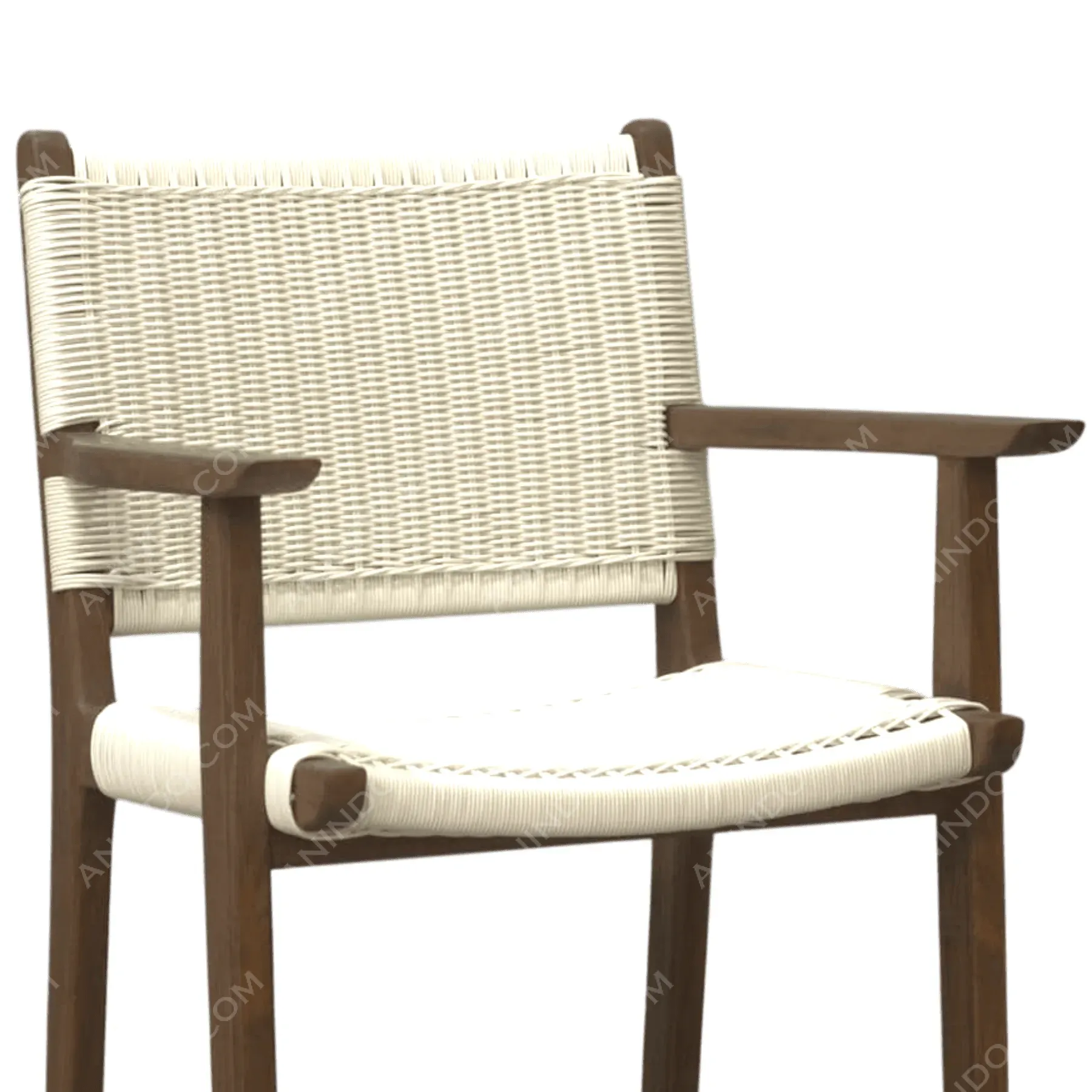 Lagos Woven Teak Bar Stool - Image 3