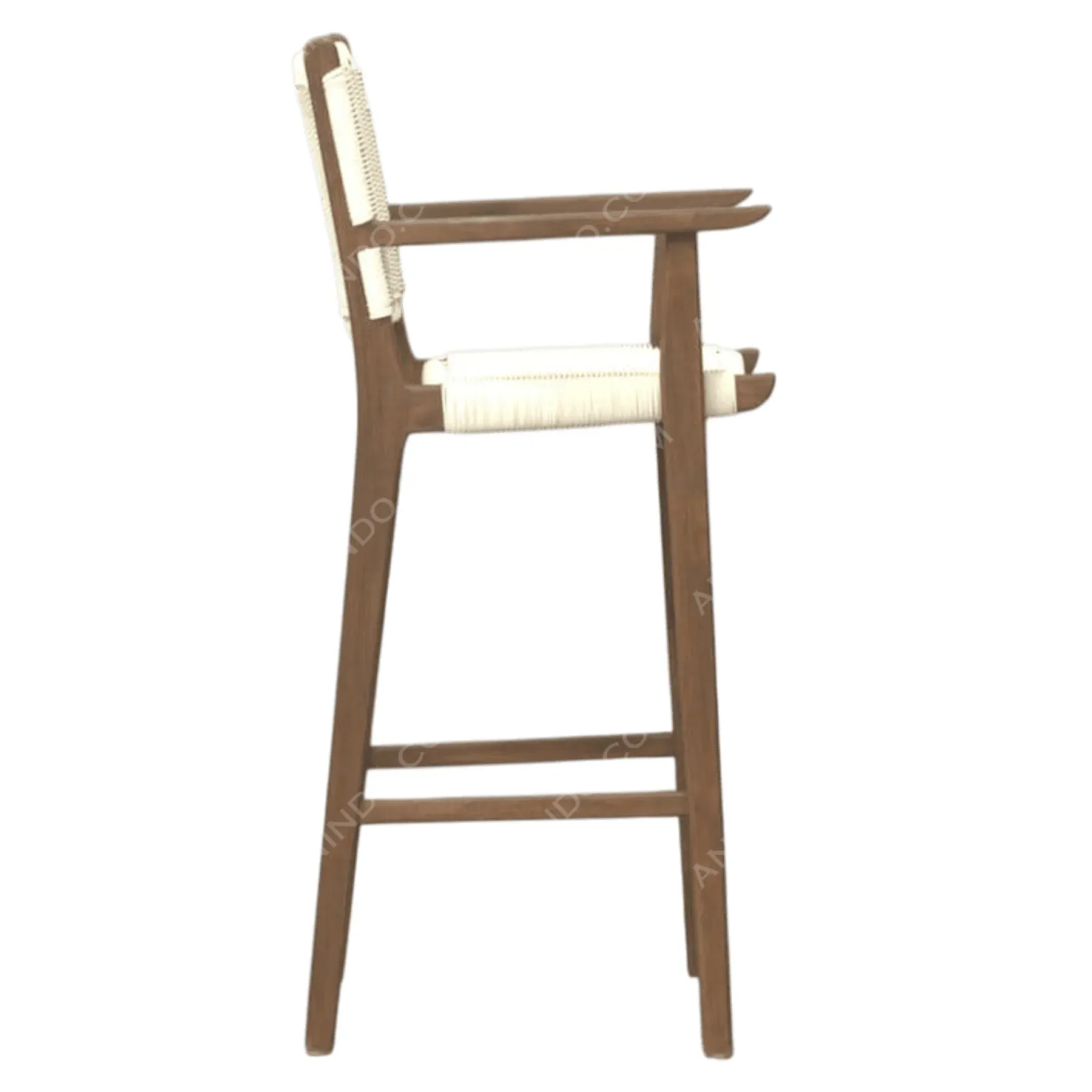 Lagos Woven Teak Bar Stool - Image 4