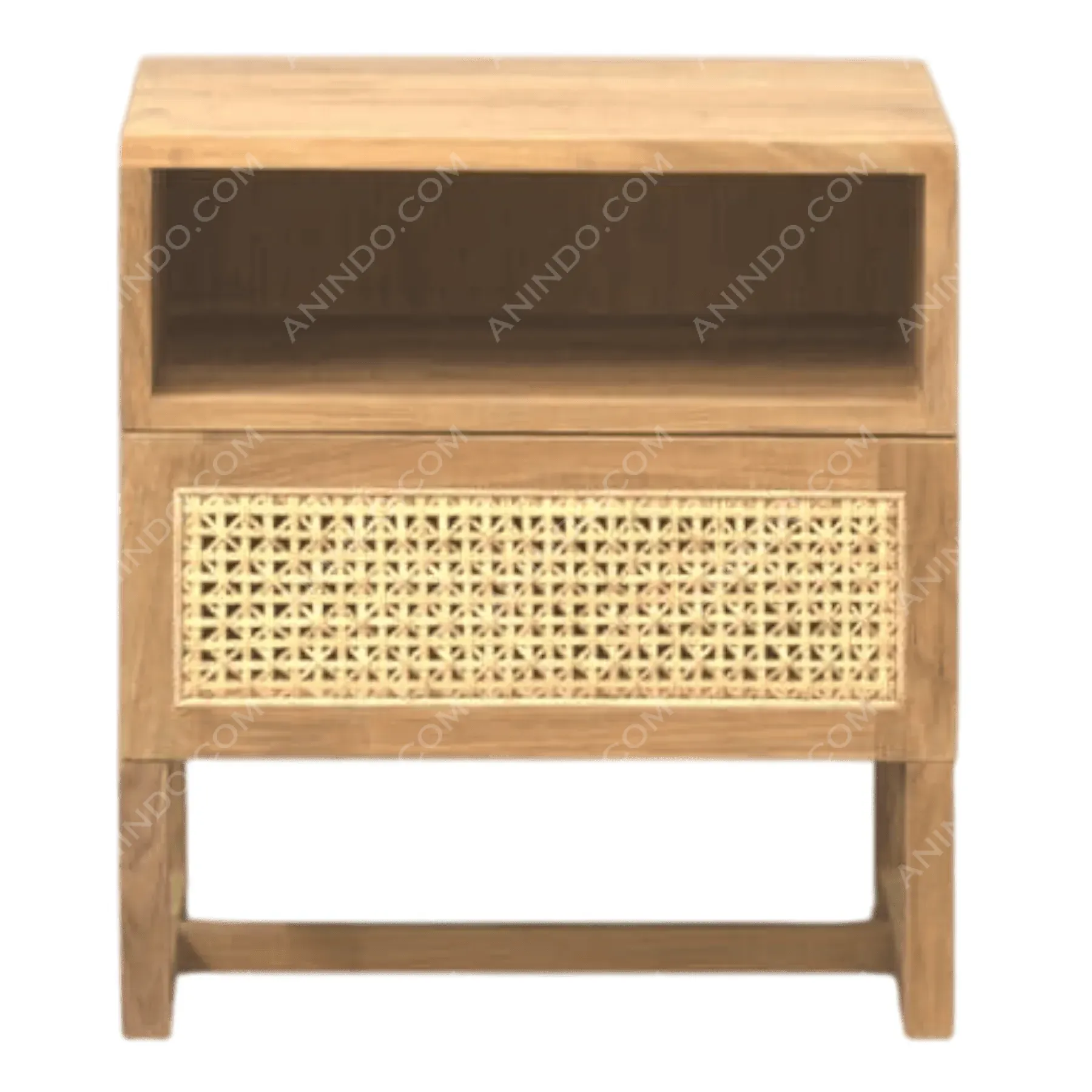 Havana Teak & Rattan Nightstand