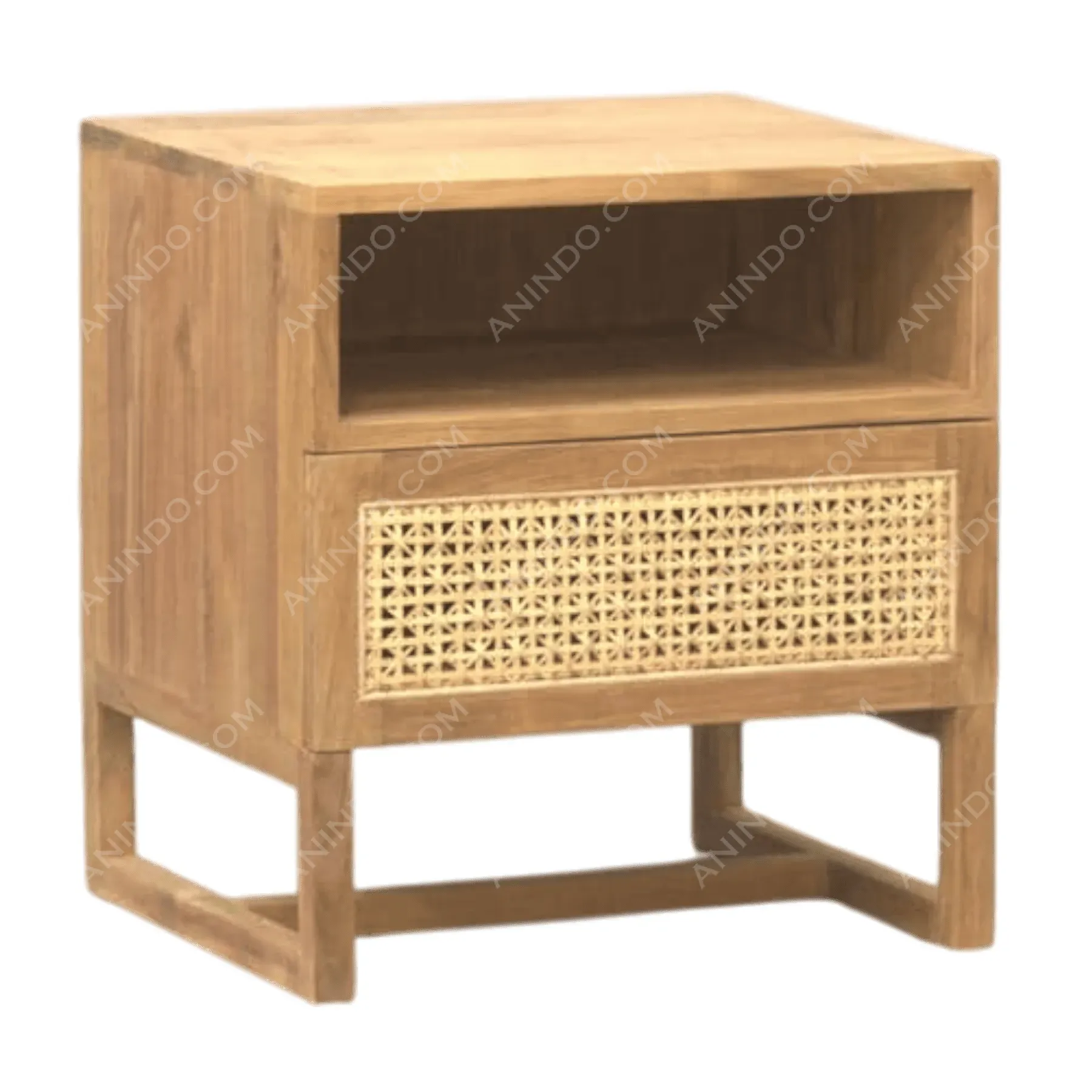 Havana Teak & Rattan Nightstand - Image 2