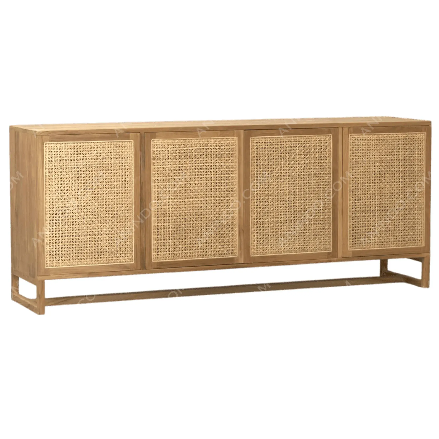 Havana Teak & Rattan 4-Door Sideboard - Image 2