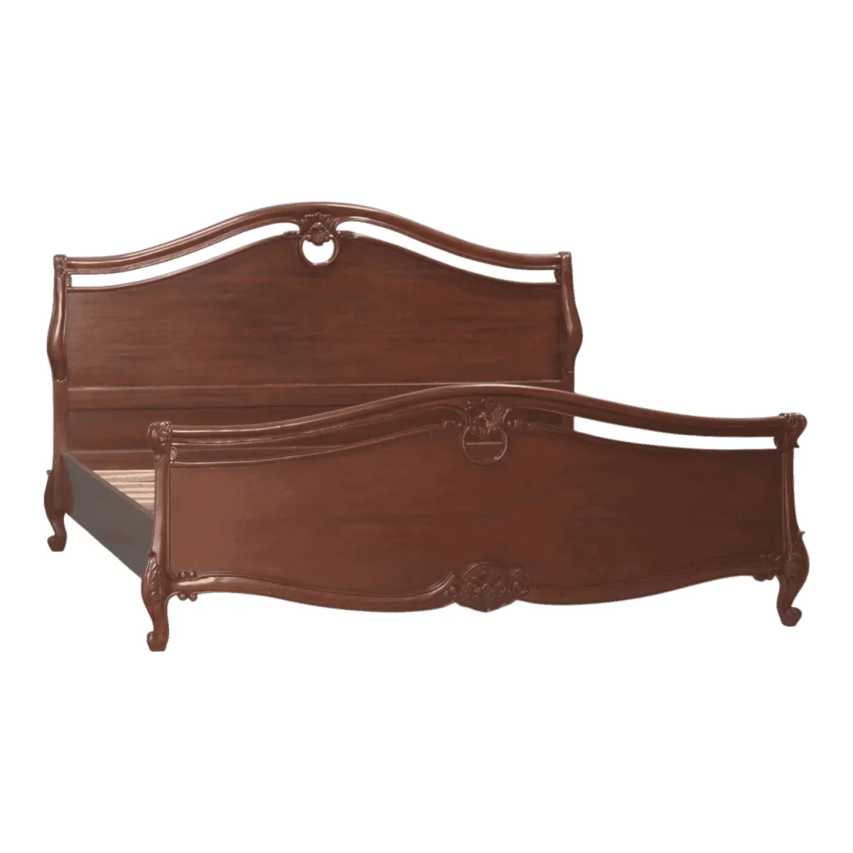 Mahogany Sleigh Curve Bed Frame - Image 3