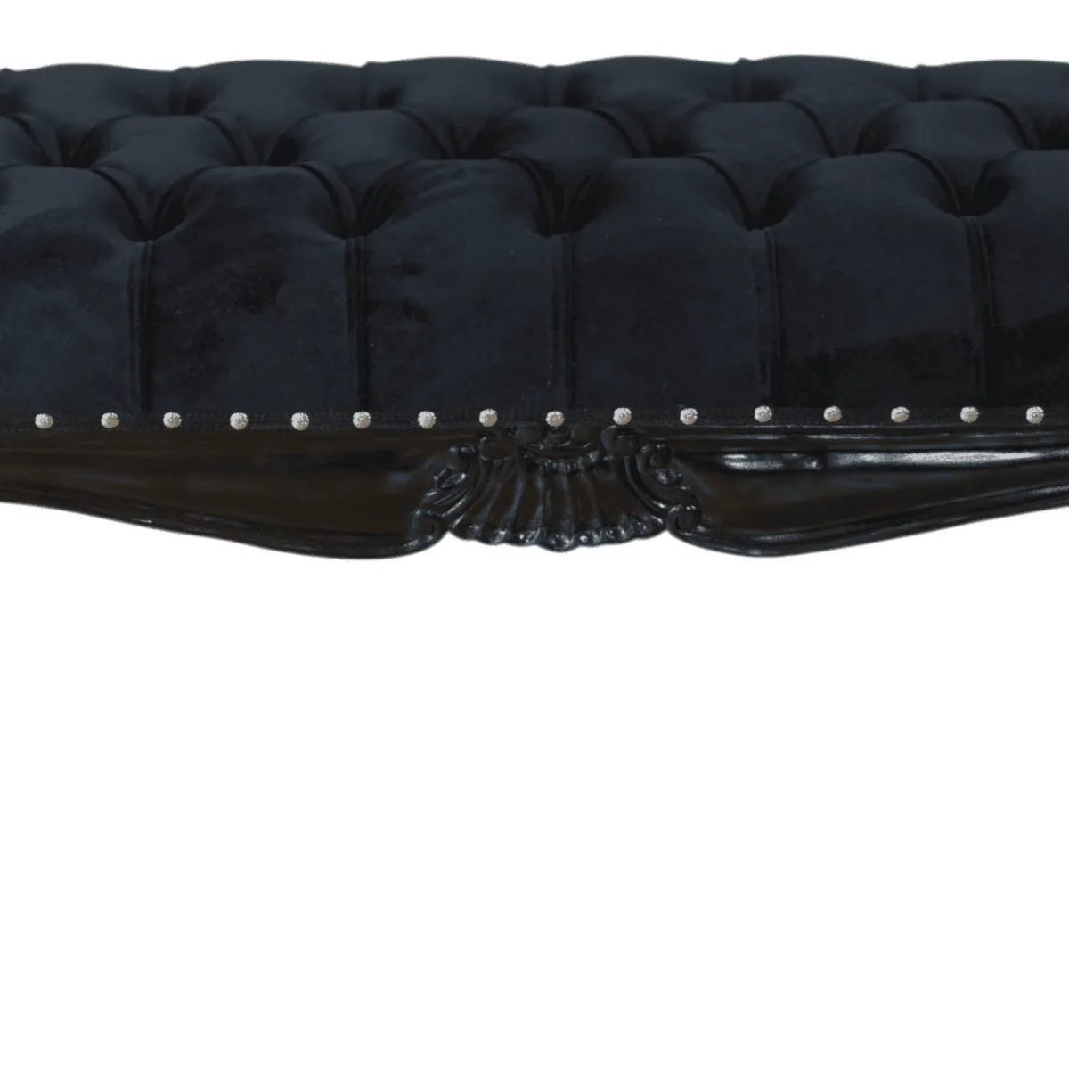 Obsidian Velvet Tufted Bench - Image 4