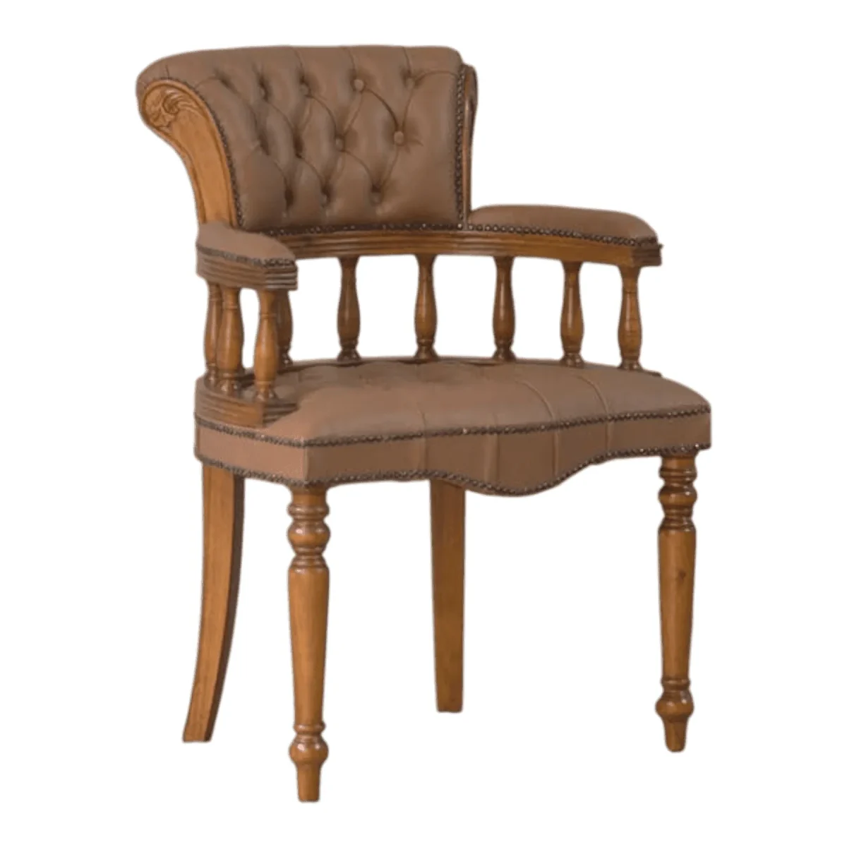 Brown Leather Captain’s Chair - Image 2