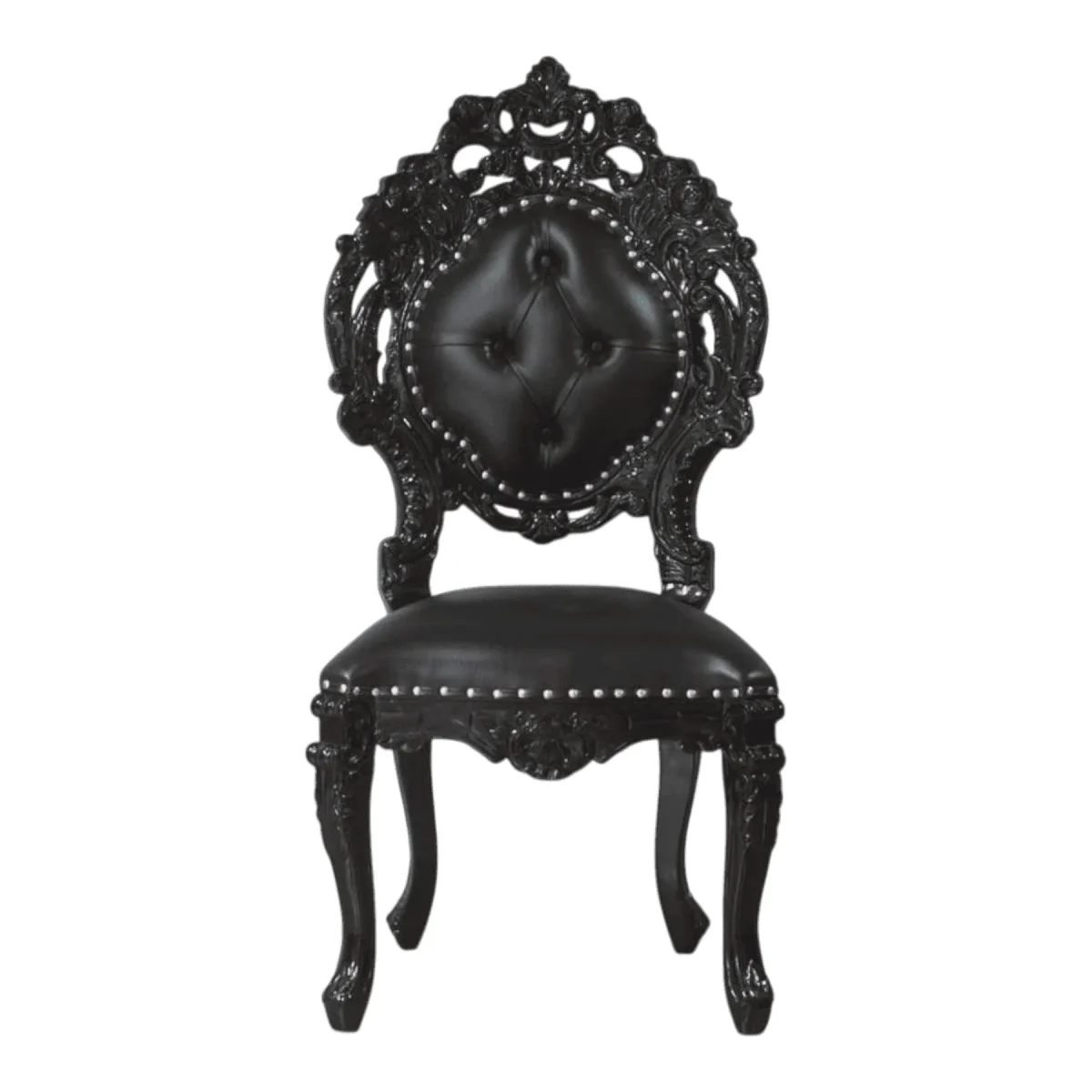 Obsidian Baroque: Tufted Shield-Back Throne