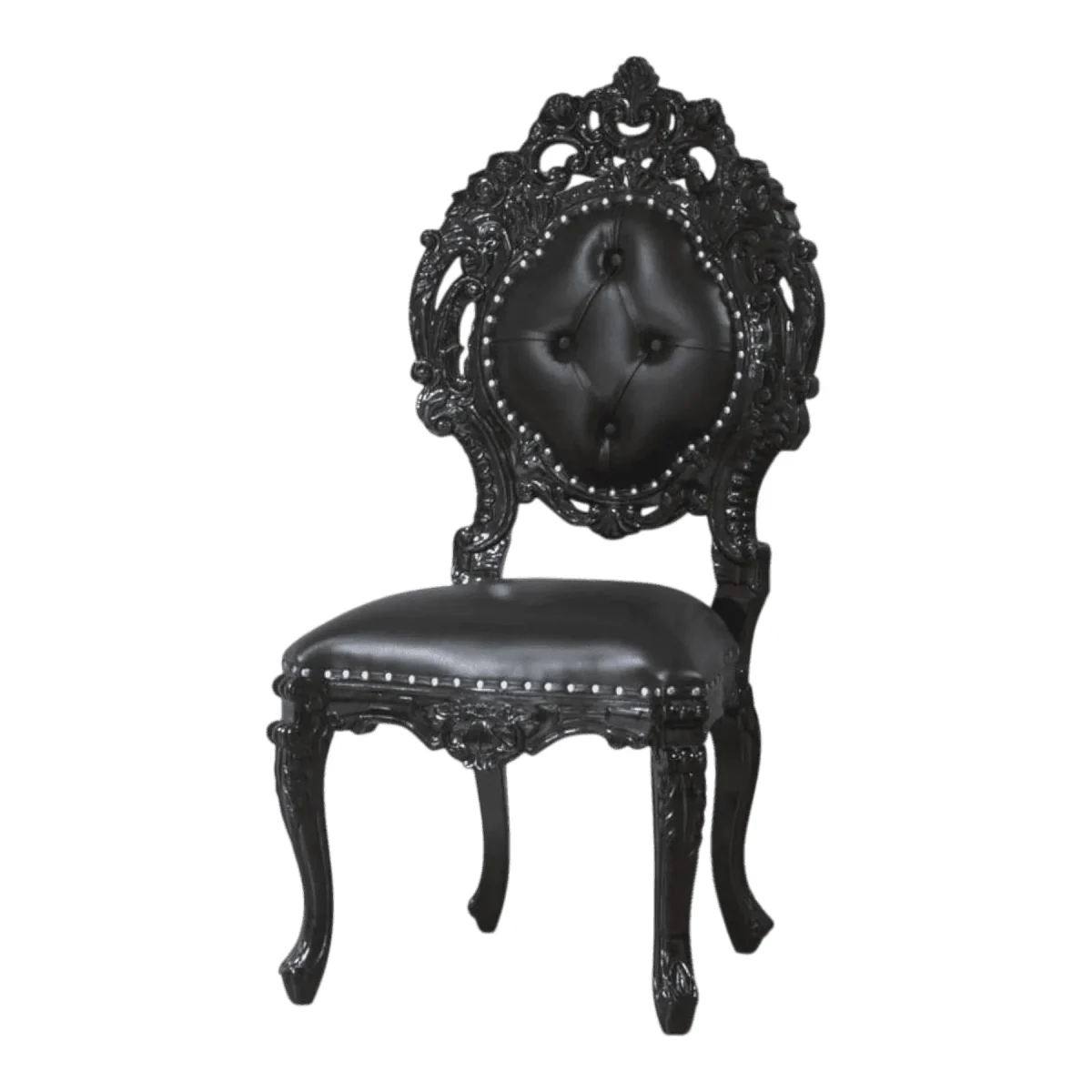 Obsidian Baroque: Tufted Shield-Back Throne - Image 3