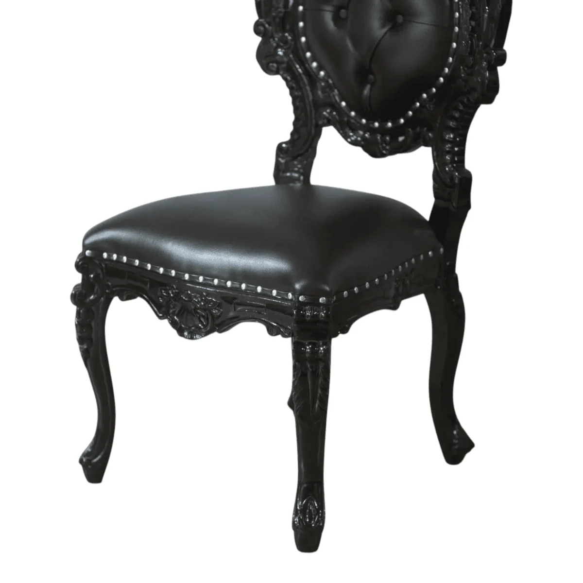 Obsidian Baroque: Tufted Shield-Back Throne - Image 4