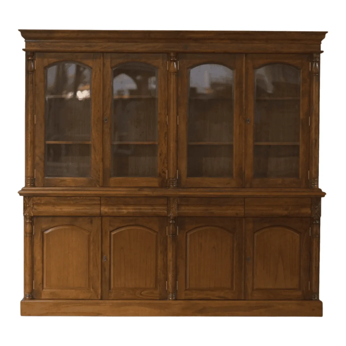 Heritage Grandeur: Eight-Door Teak Display Case